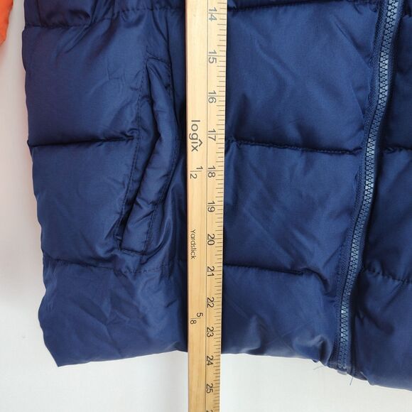NWT PONY Full-Zip Puffer Coat Boys Size 14/16 Blue/Orange/White Hooded Filled - Picture 6 of 10